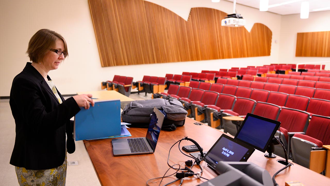 Emily Merchant in the classroom