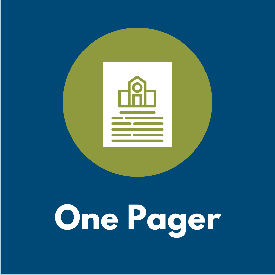 Icon of a letter with the words One Pager