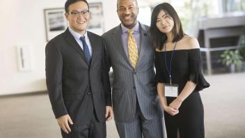 Chancellor May spoke at the welcome reception for new Chinese graduate students, postdoctoral scholars and visiting scholars in the Conference Center Ballroom. 