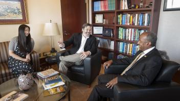 Chancellor Gary May meets for an interview with Sactown Magazine in his office on Wednesday August 16, 2017.