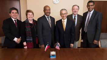 igning an “Agreement of Cooperation”  during a meeting with a delegation from Chile this afternoon. Dr. Jose Rodriguez, Rector Universidad Andres Bello (UNAB) is pictured with Chancellor May. UNAB is a private university with the largest student enrollment in Chile and is also the most important academic partner of the UC Davis-Chile Center.