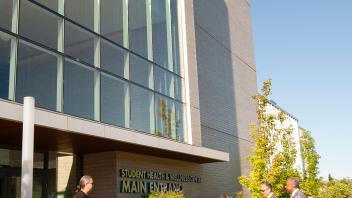 Chancellor Gary S. May tours the Student Health and Wellness Center on June 21, 2018. The tour was led by Cory Vu, Margaret Walter, Cindy Schorezman, and Julienne DeGeyter.