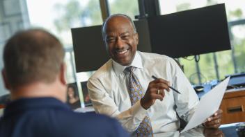 UC Davis Chancellor Gary May in his office