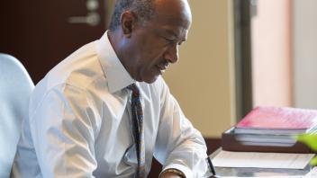 Chancellor Gary May in his office